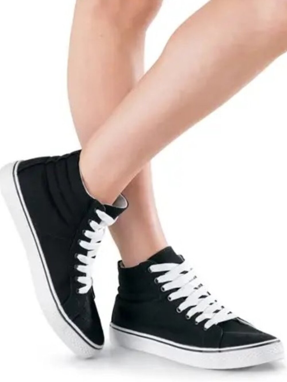 Balera Black Canvas High-Top Sneakers